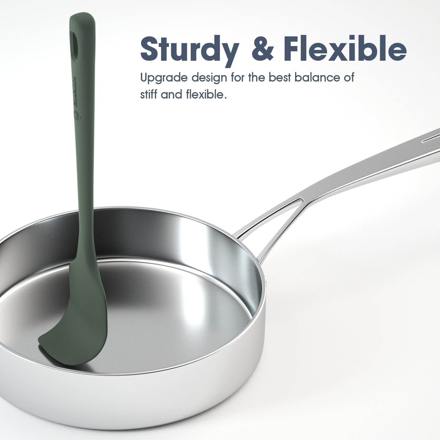 5 Pieces Silicone Spatula Set, Food Grade Rubber Spatula, Upgrade Strong Handle with Ergonomic Grip - 图片 2