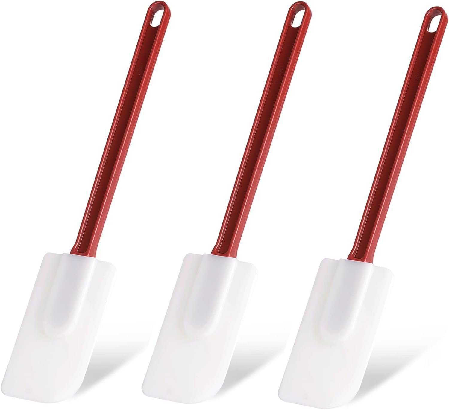 3 PCS Commercial Grade Heat Resistant Silicone Spatulas, 9.5-Inch Rubber Spatulas for Baking