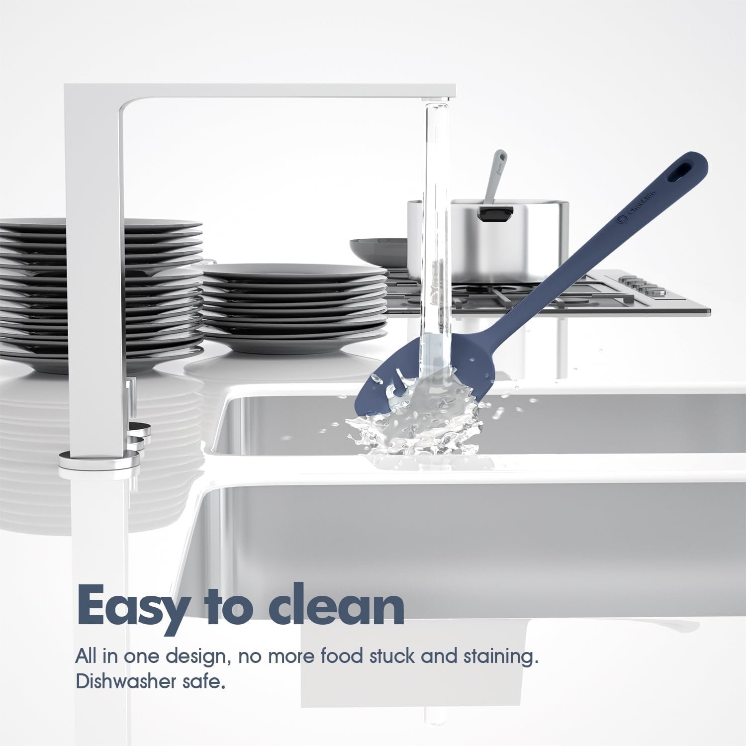 5 Pieces Silicone Spatula Set, Food Grade Rubber Spatula, Upgrade Strong Handle with Ergonomic Grip - 图片 3