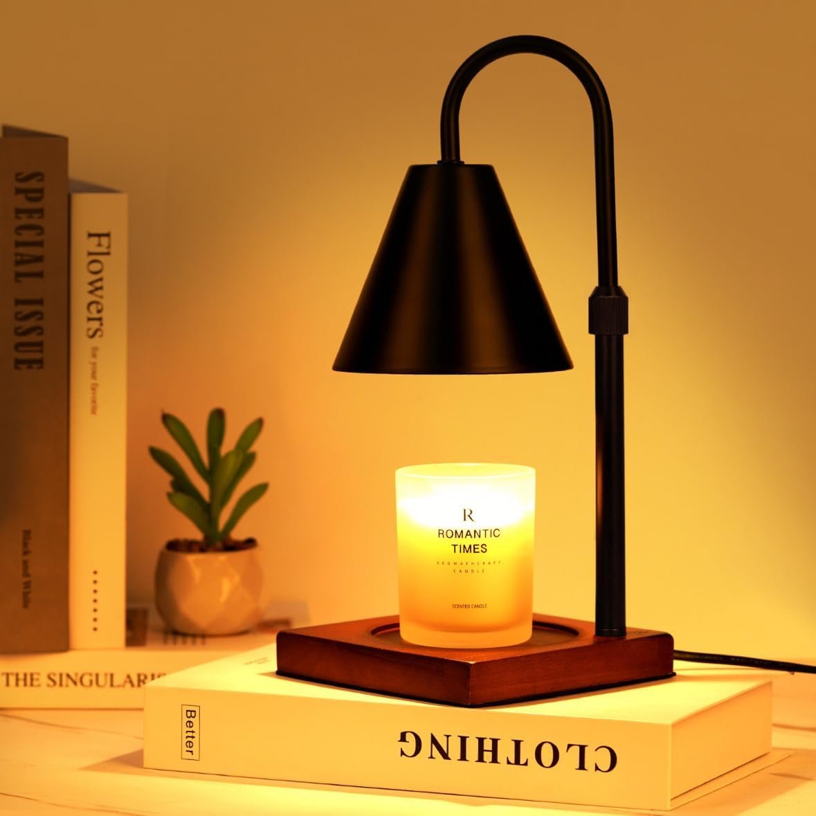 Modern Candle Warmer Lamp with Timer, Dimmable Candle Lamp Warmer, Men Women Christmas Birthday Gift, Black Candle Warmer, Adjustable Candle Light Warmer - 图片 3