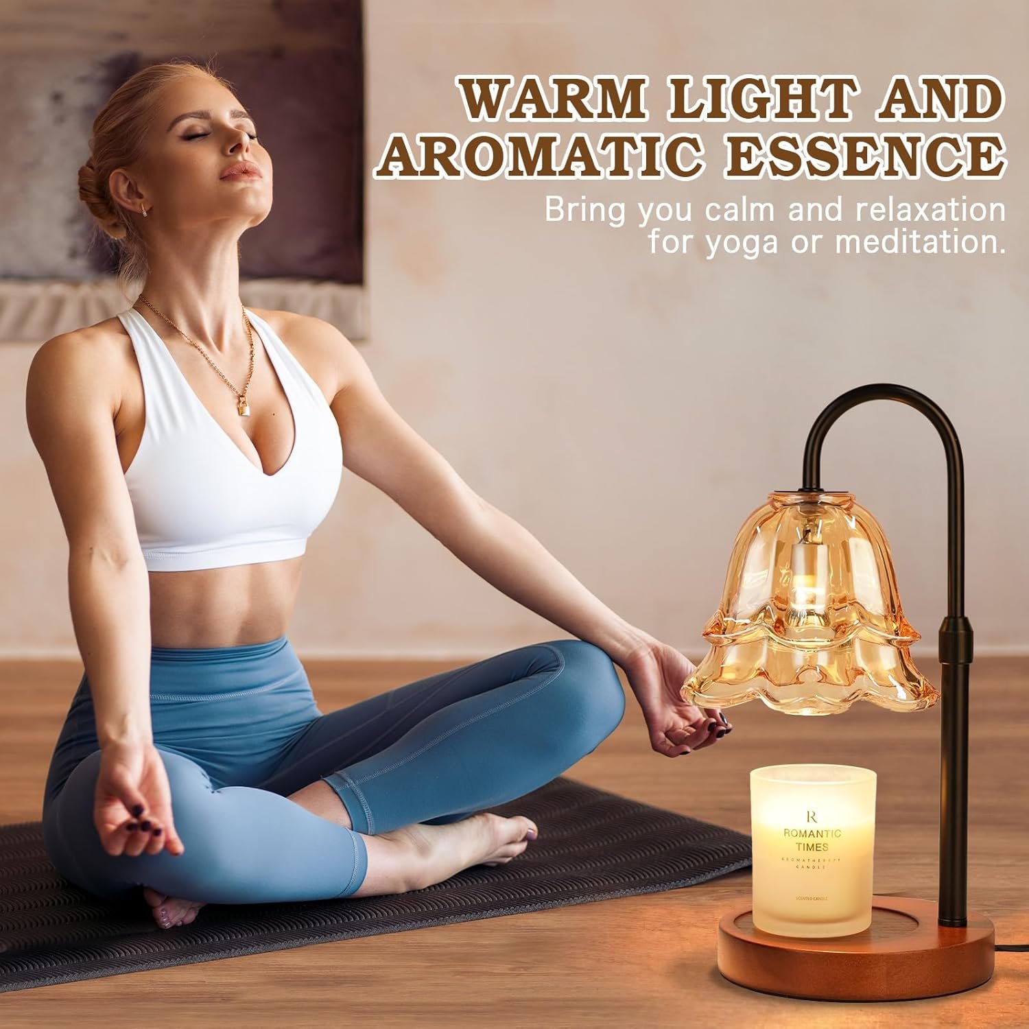 Adjustable Height Birthday Gifts for Women Mom, Flower Candle Lamp Warmer, Wax Warmer with 2 Bulbs, House Warming New House Decorations - 图片 2