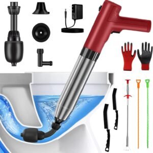 Electric Toilet Plungers For Bathroom Heavy Duty Drain Clog Remover Air Plunger High Pressure Toilet Unclogger Unclog Toilet Drain Unclogger Tool