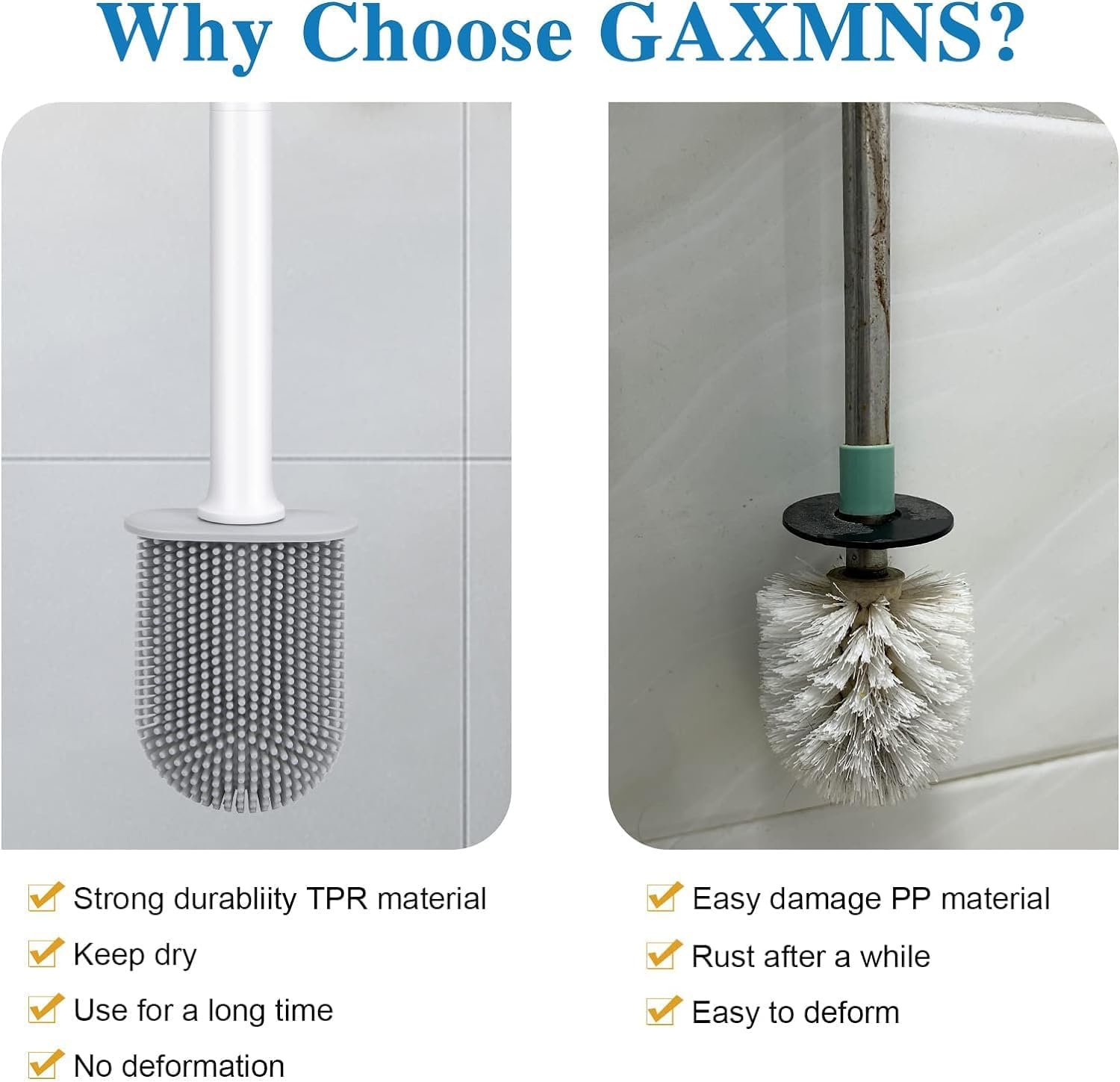 Silicone Toilet Brush and Holder Bendable Efficient Cleaning - 图片 2