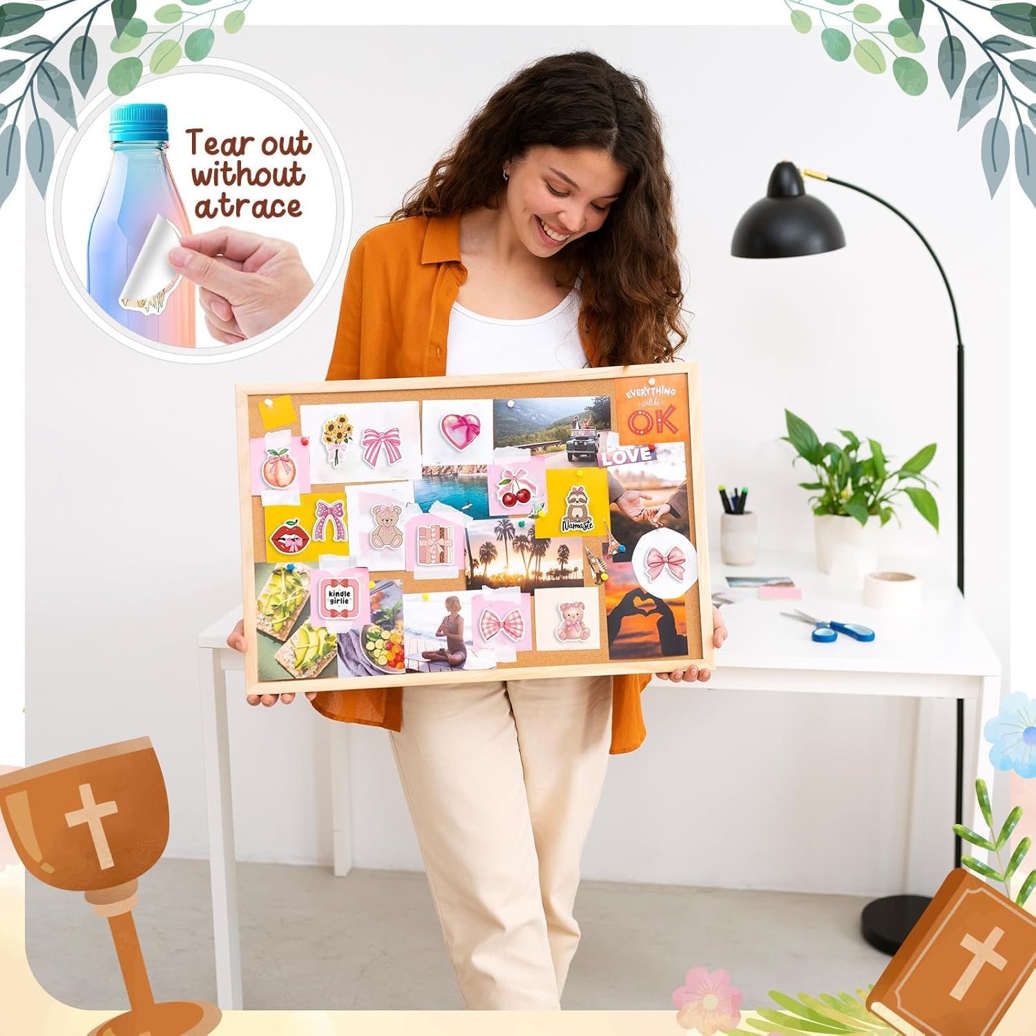 100PCS Coquette Stickers Pink Aesthetic Stickers Pack Cute Bow Tie Stickers for Girls Pink Sticker for Laptop Vinyl Waterproof Sticker Aesthetic Decals - 图片 3