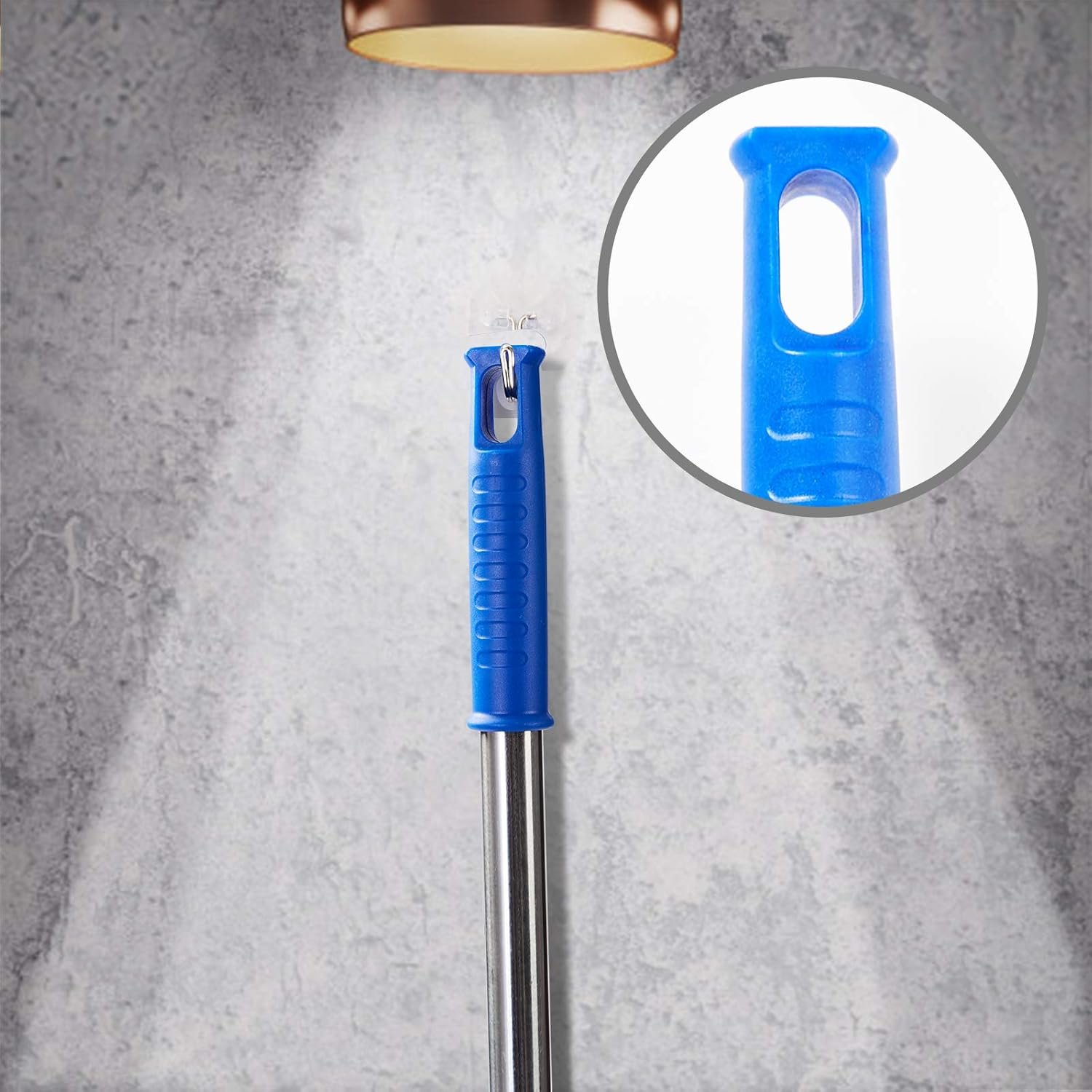 Washable Cleaning Duster Kit with 2 Duster Heads, Cobweb Duster, Corner Brush, Aluminum Telescoping Pole for Ceiling Fan - 图片 2