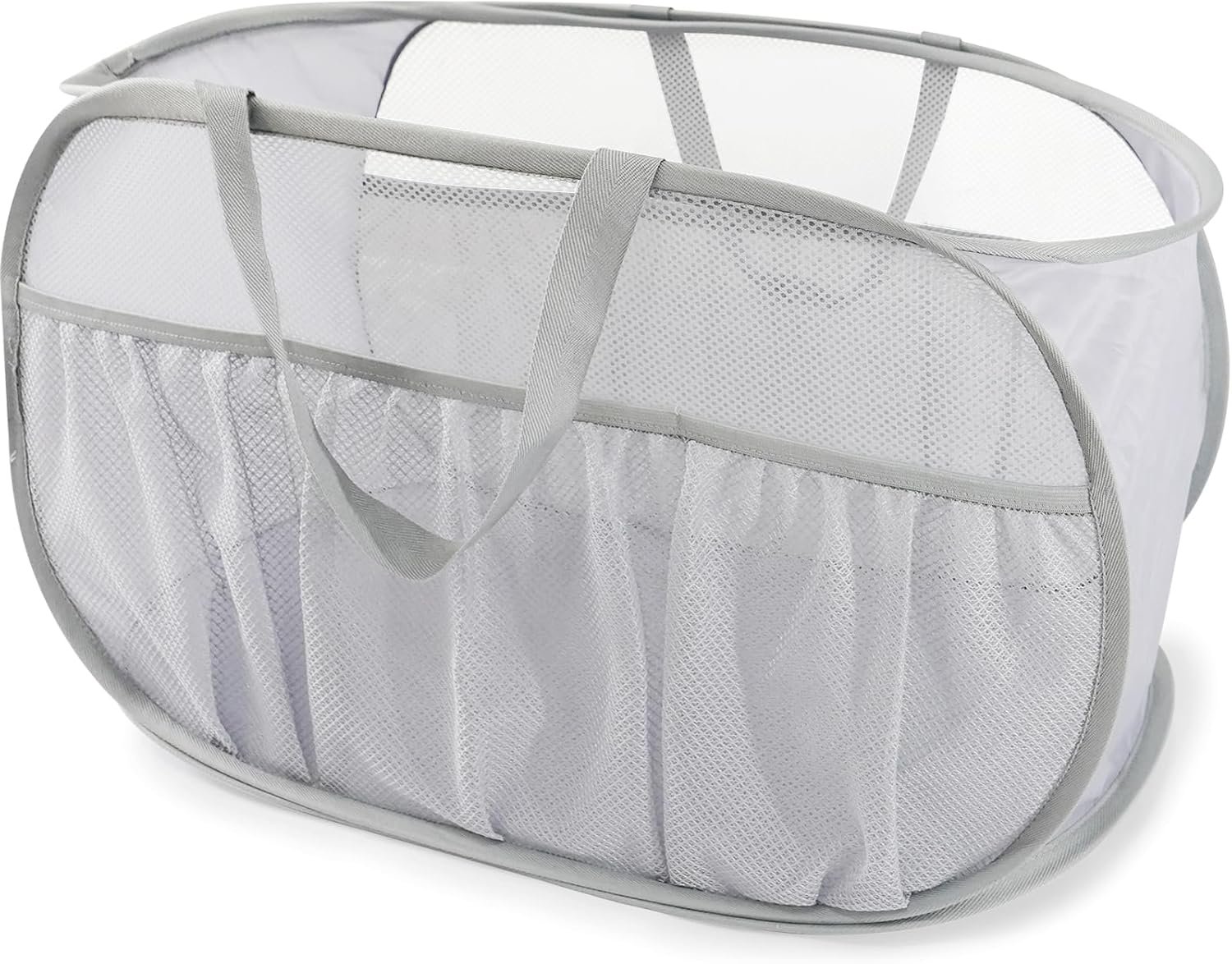Foldable Laundry Basket Mesh Light Weight, Easy to Carry Clothes Hampers for Laundry, Dorm, Toys
