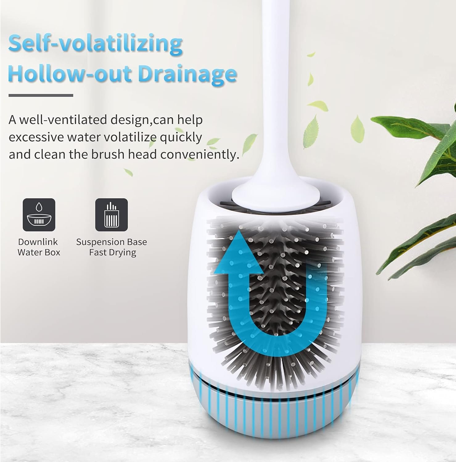 Toilet Bowl Brush and Holder, Silicone Toilet Bowl Brush Cleaning Toilet Scrubber Set with Non-Scratch Silicone Bristles Deep Cleaning - 图片 3
