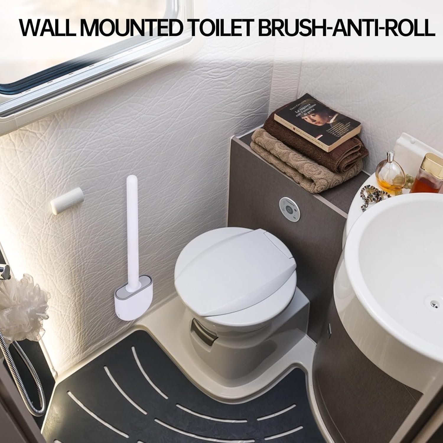 Toilet Bowl Brush, Toilet Brush Silicone Won't Damage Toilets, Wall Mounted Toilet Brush-Anti-Roll, Anti-Drip Design - 图片 4