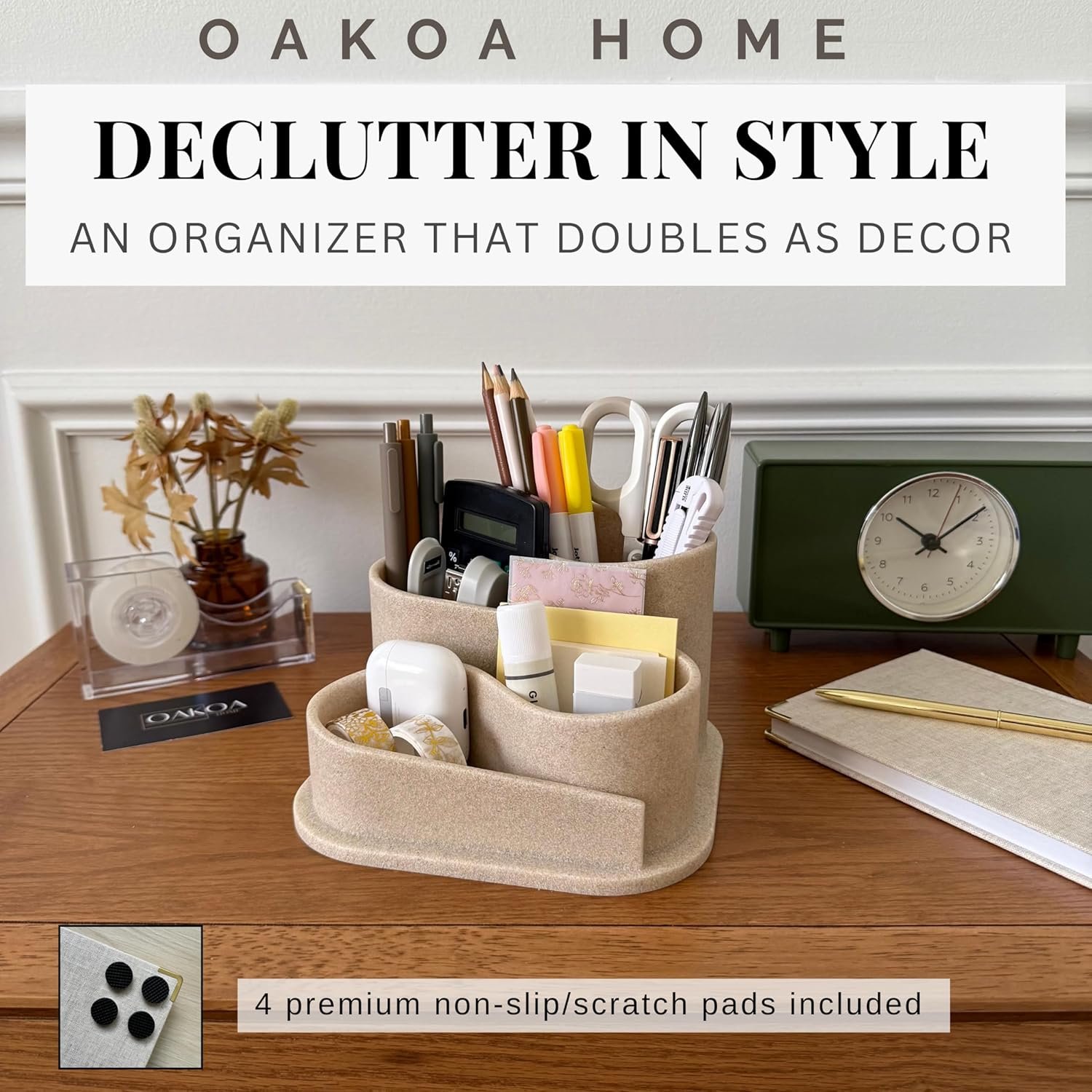 Cute Desk Organizer Pen Holder for Desk Aesthetic Office Supplies - Modern Pencil Holder - Boho Office Decor - 图片 4