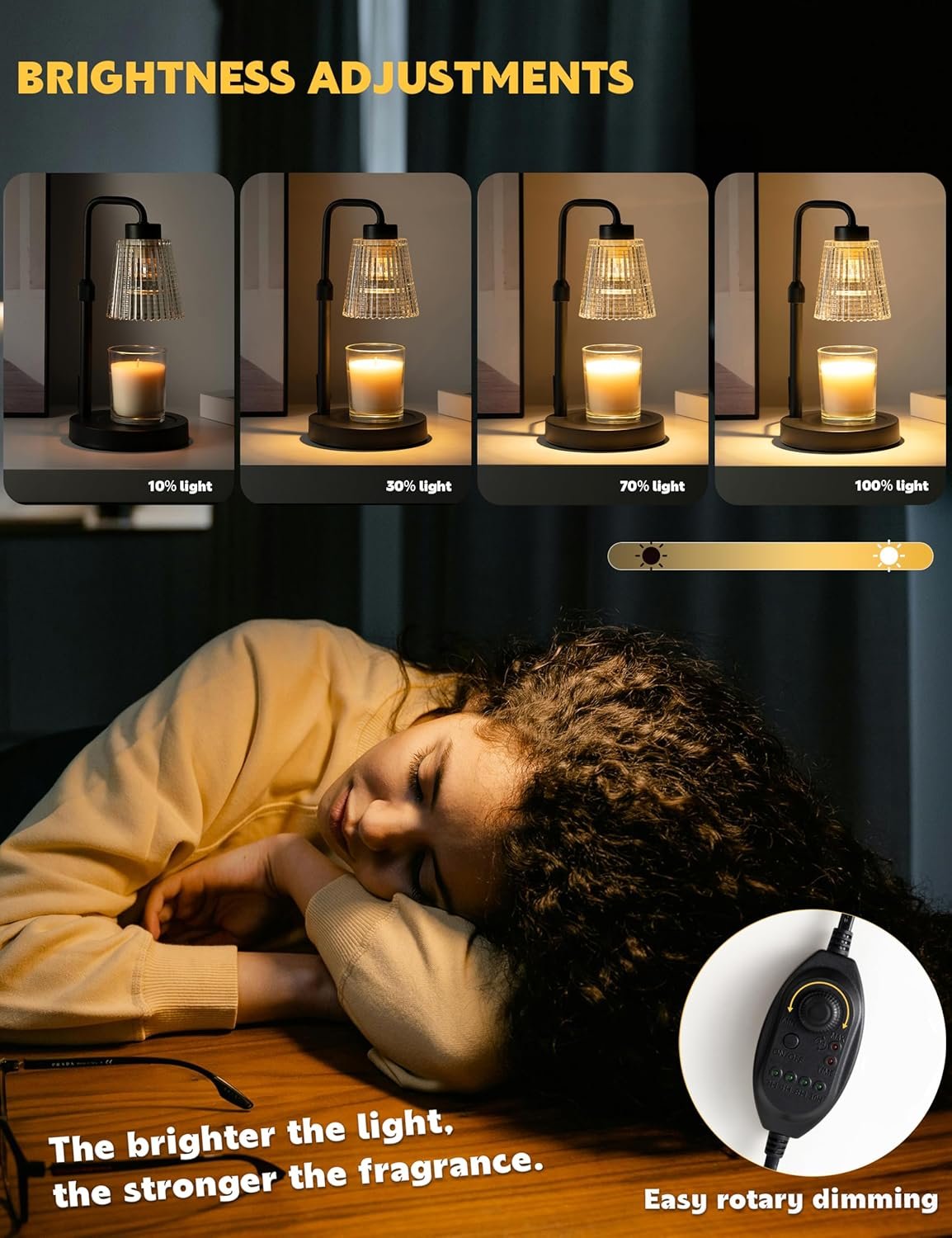 Candle Warmer Lamp with Timer Dimmable, Birthday Gifts for Women Mom, House Warming Gifts New Home Decor - 图片 3