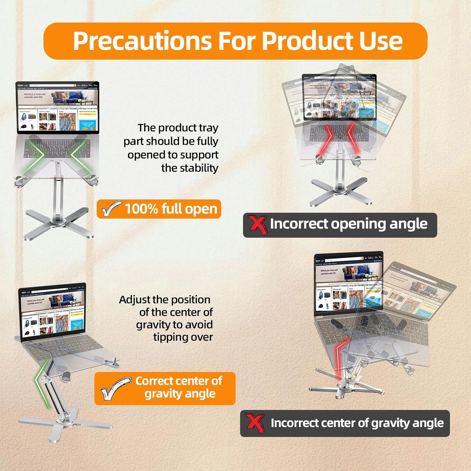 Laptop Stand with 360 Rotating Base, Computer Notebook Laptop Riser Metal Holder for Desk Collaborative Work - 图片 2