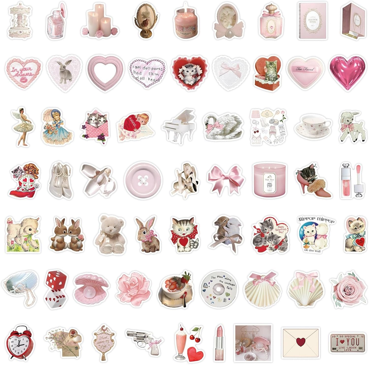 terproof Aesthetic Stickers, Pink Sticker Pack for Girls Water Bottles Laptop Computer Phone Guitar - 图片 3