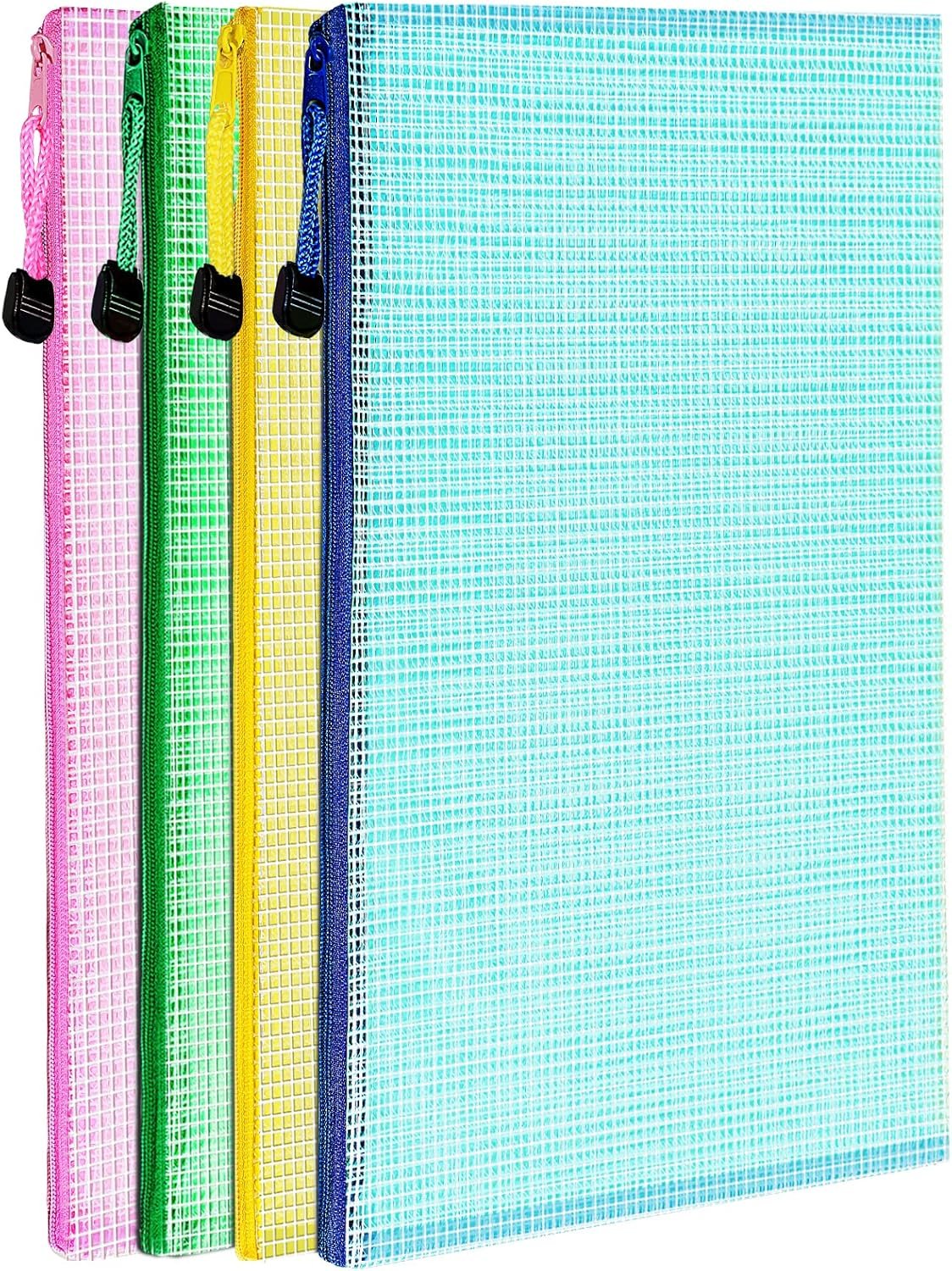 4 pcs Mesh Bags with Zipper, Storage Bags Pouch for Organization Toy Puzzles Board Game Travel