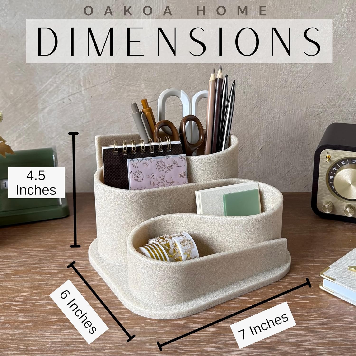 Cute Desk Organizer Pen Holder for Desk Aesthetic Office Supplies - Modern Pencil Holder - Boho Office Decor - 图片 2